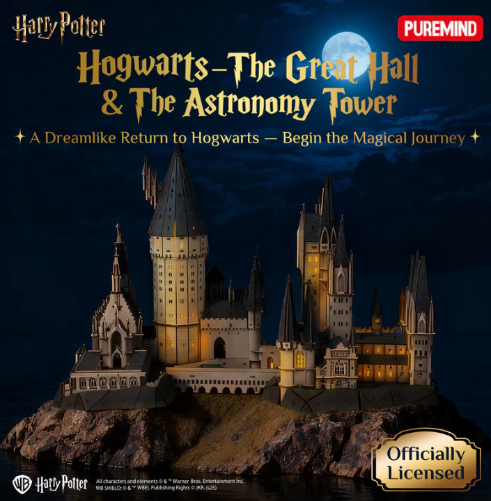 HARRY POTTER - HOGWARTS - THE ASTRONOMY TOWER - WOODEN SCENE - Immagine 3