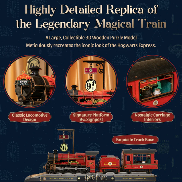 HARRY POTTER - MAGIC COLLECTIBLES - HOGWARTS EXPRESS - WOODEN SCENE - Immagine 4