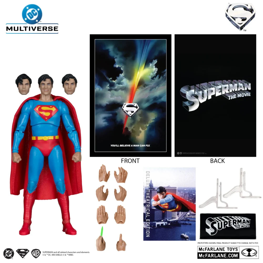 DC THEATRICAL DELUXE - SUPERMAN 1978 - ACTION FIGURE 18CM - Immagine 3