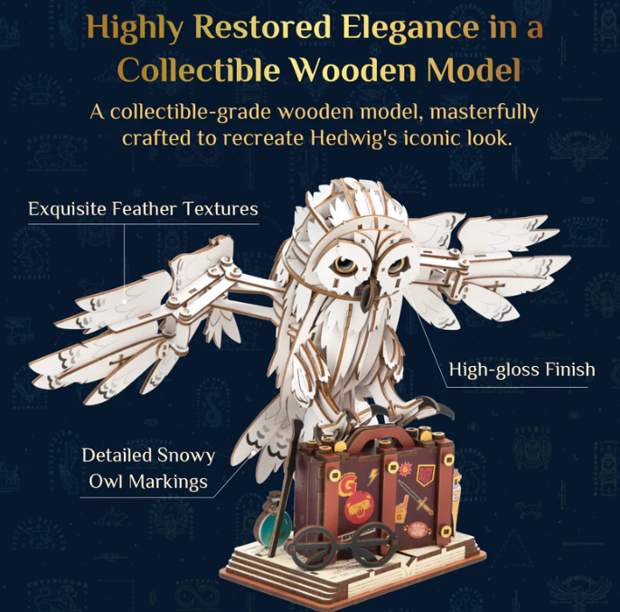 HARRY POTTER - MAGIC COLLECTIBLES - HEDWIG - WOODEN SCENE - Immagine 3