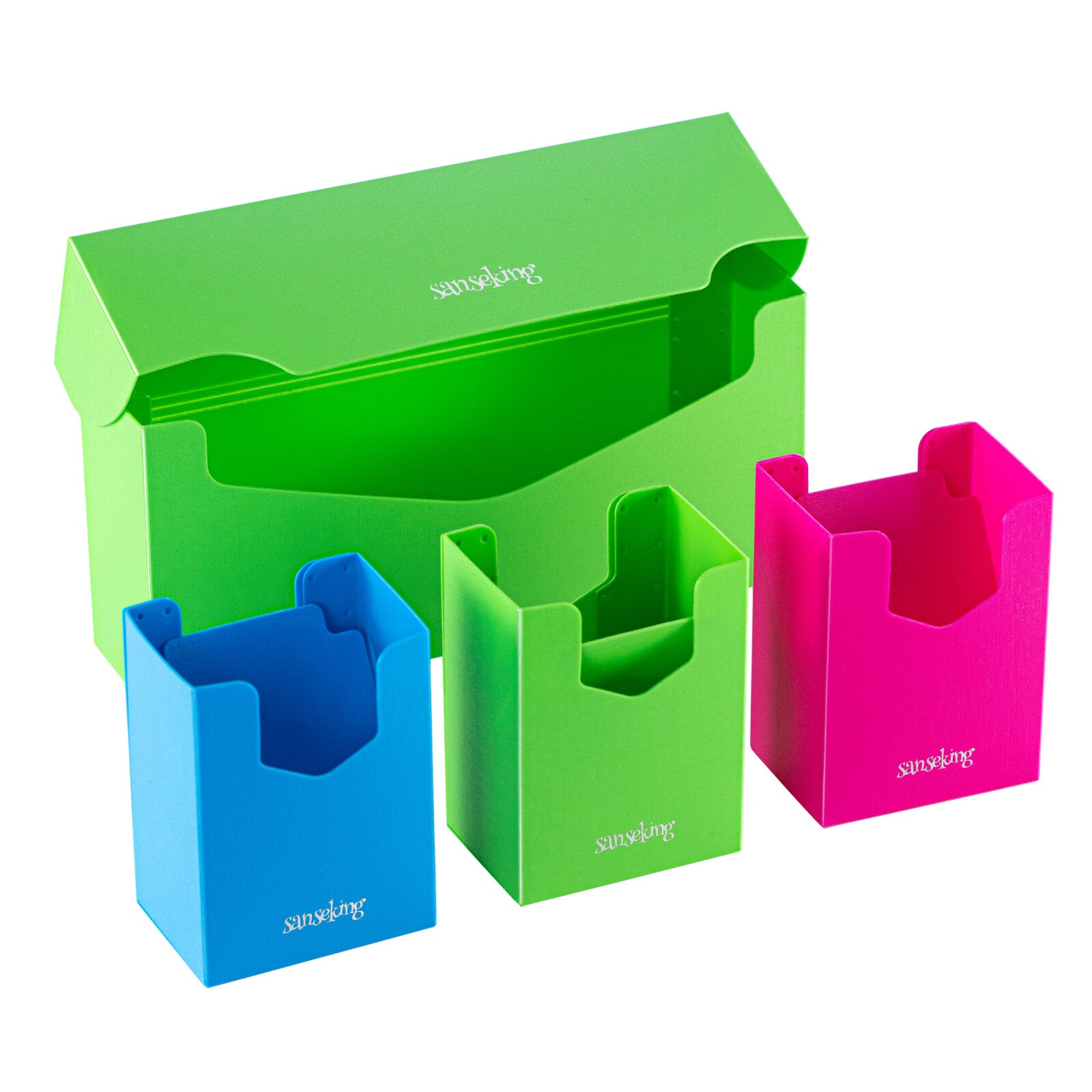 SANSEKING - PLASTIC DECK BOX (240+ CARDS) - GREEN - Immagine 2