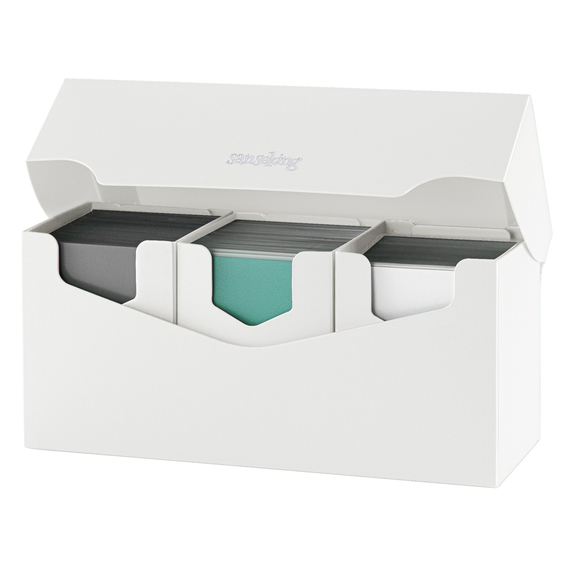 SANSEKING - PLASTIC DECK BOX (300+ CARDS) - WHITE - Immagine 3