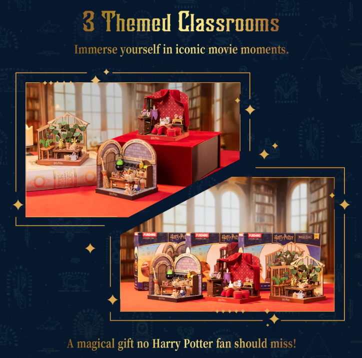 HARRY POTTER - HOGWARTS CLASSES - HERBOLOGY CLASS - WOODEN SCENE - Immagine 4