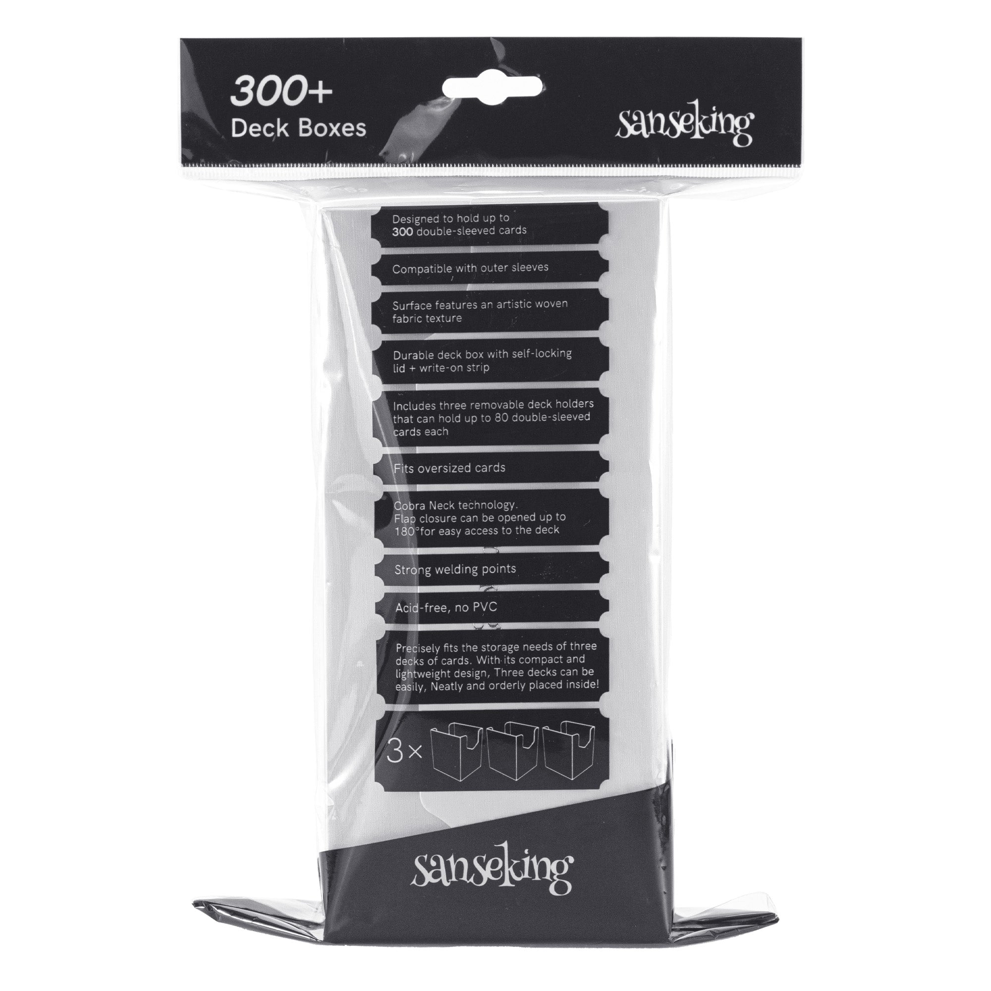 SANSEKING - PLASTIC DECK BOX (300+ CARDS) - WHITE - Immagine 6