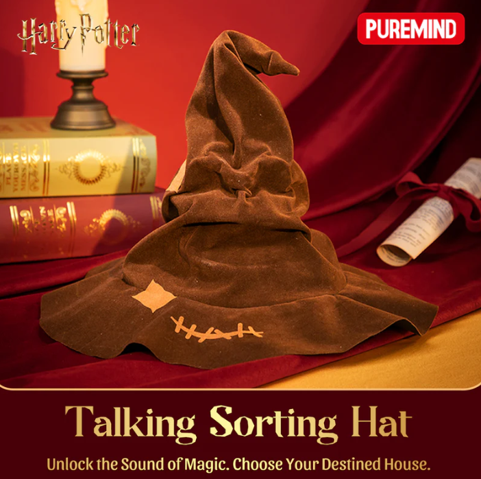 HARRY POTTER - MAGIC COLLECTIBLES - TALKING SORTING HAT - WOODEN SCENE - Immagine 2