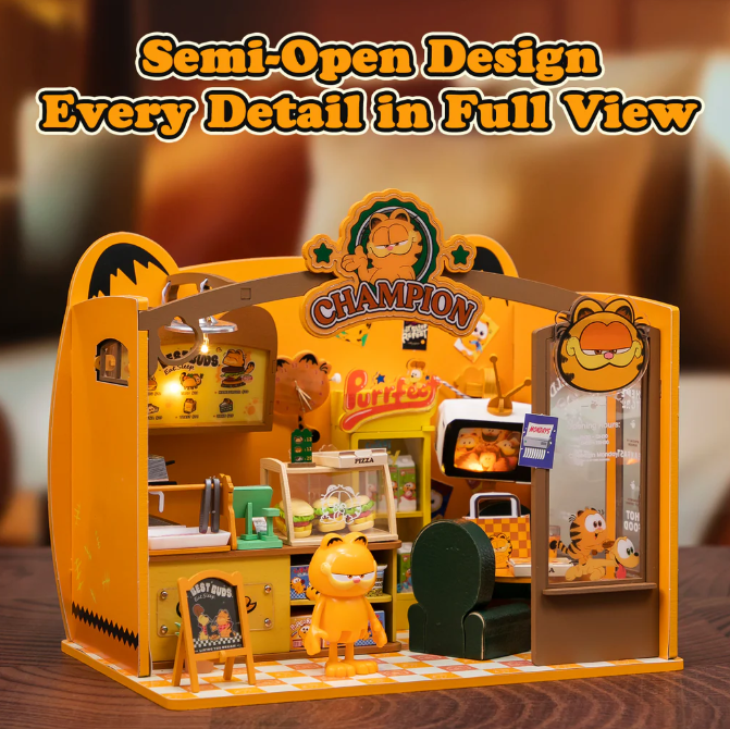 GARFIELD - CAFE' - WOODEN SCENE - Immagine 3
