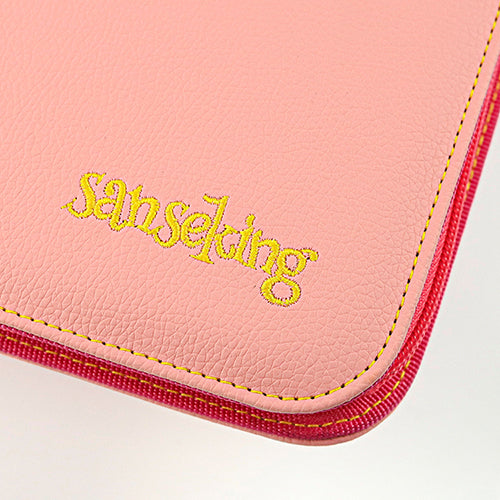 SANSEKING - 9-POCKET SIDE LOADING ZIP BINDER - LEATHER - PINK - Immagine 3