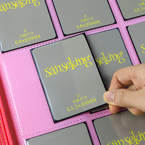 SANSEKING - 9-POCKET SIDE LOADING ZIP BINDER - LEATHER - PINK - Immagine 5