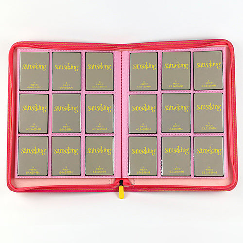 SANSEKING - 9-POCKET SIDE LOADING ZIP BINDER - LEATHER - PINK - Immagine 4
