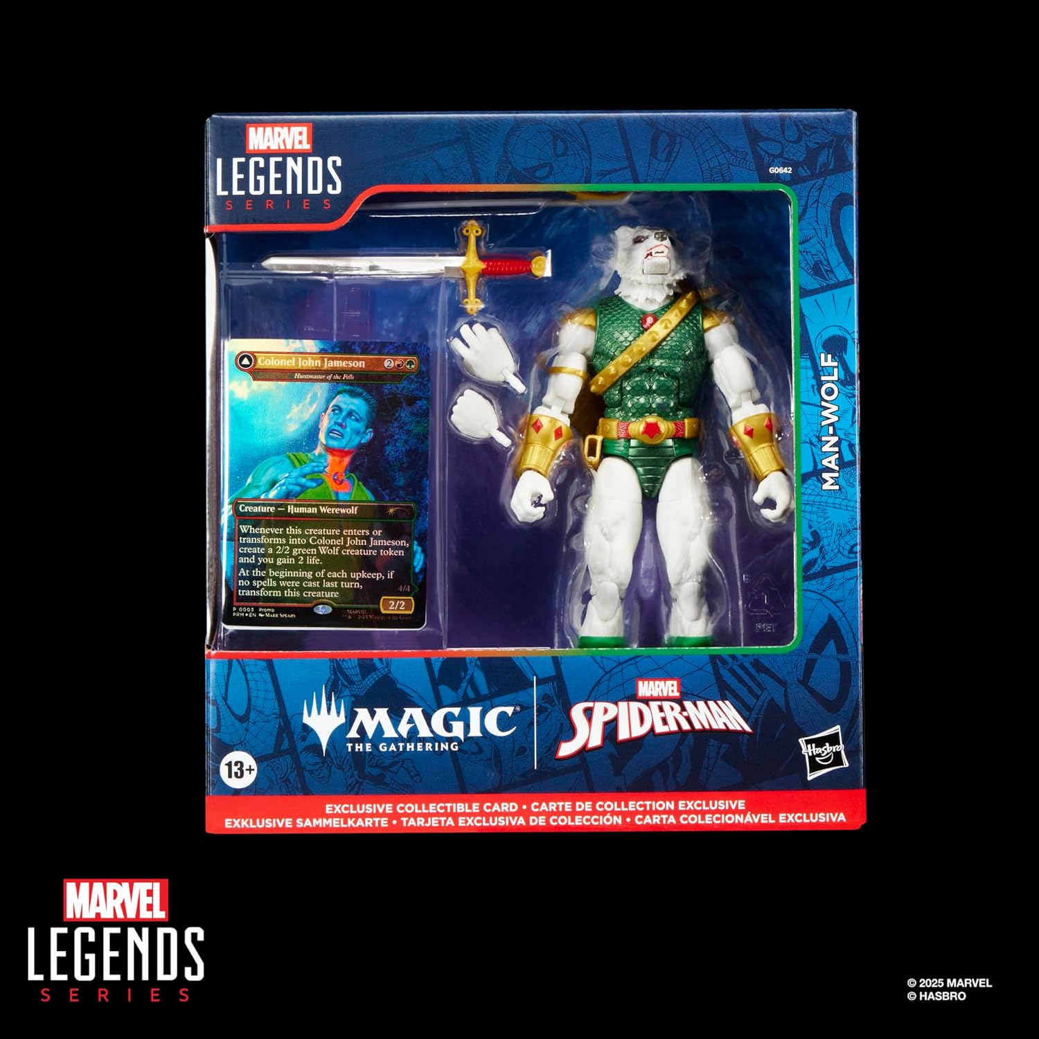 MARVEL CLASSIC LEGENDS - MAN WOLF - ACTION FIGURE 15CM W/ MAGIC: THE GATHERING CARD - Immagine 2