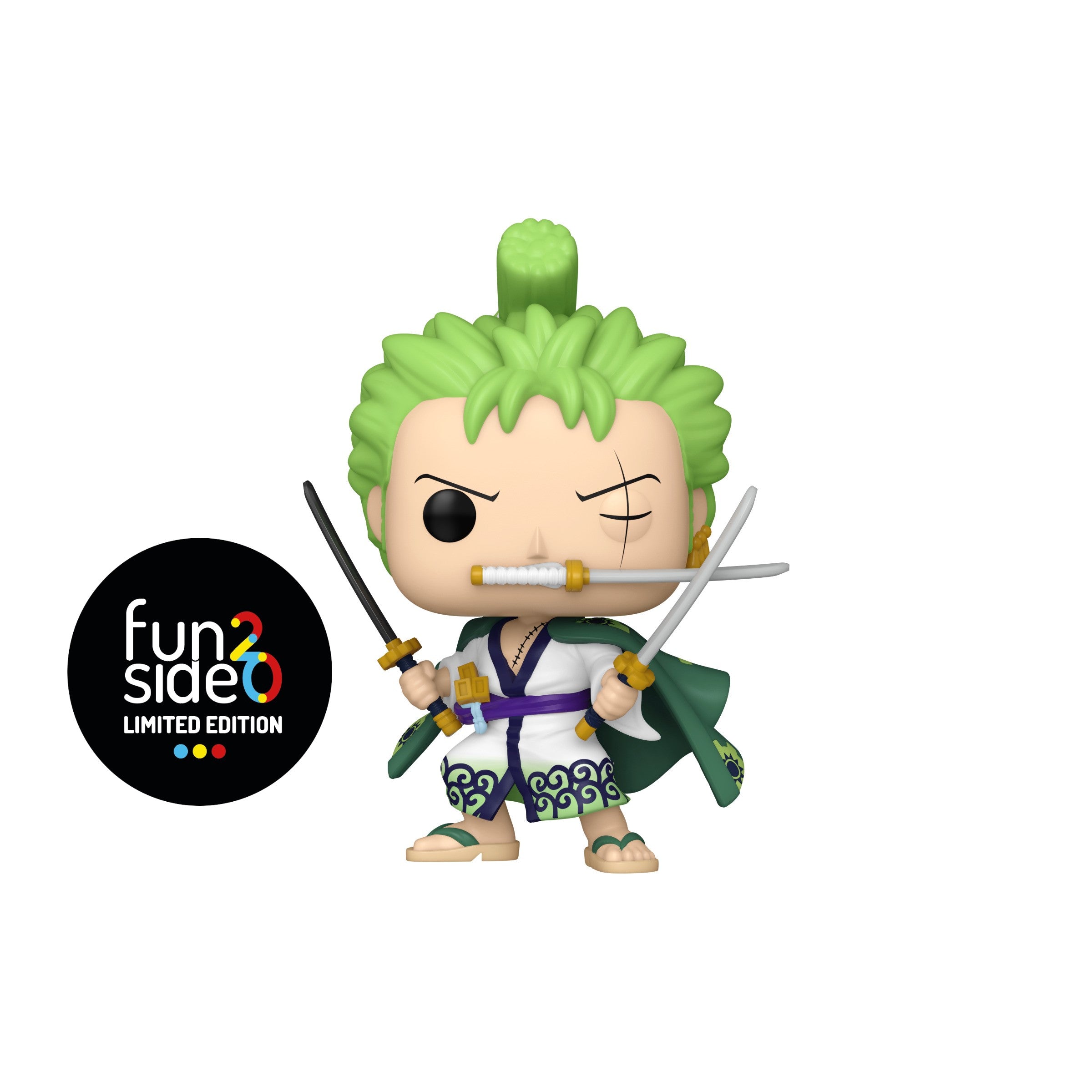ONE PIECE - POP FUNKO VINYL FIGURE 923 RORONOA ZORO (GW) 9CM LCG24 EXCL - Immagine 3