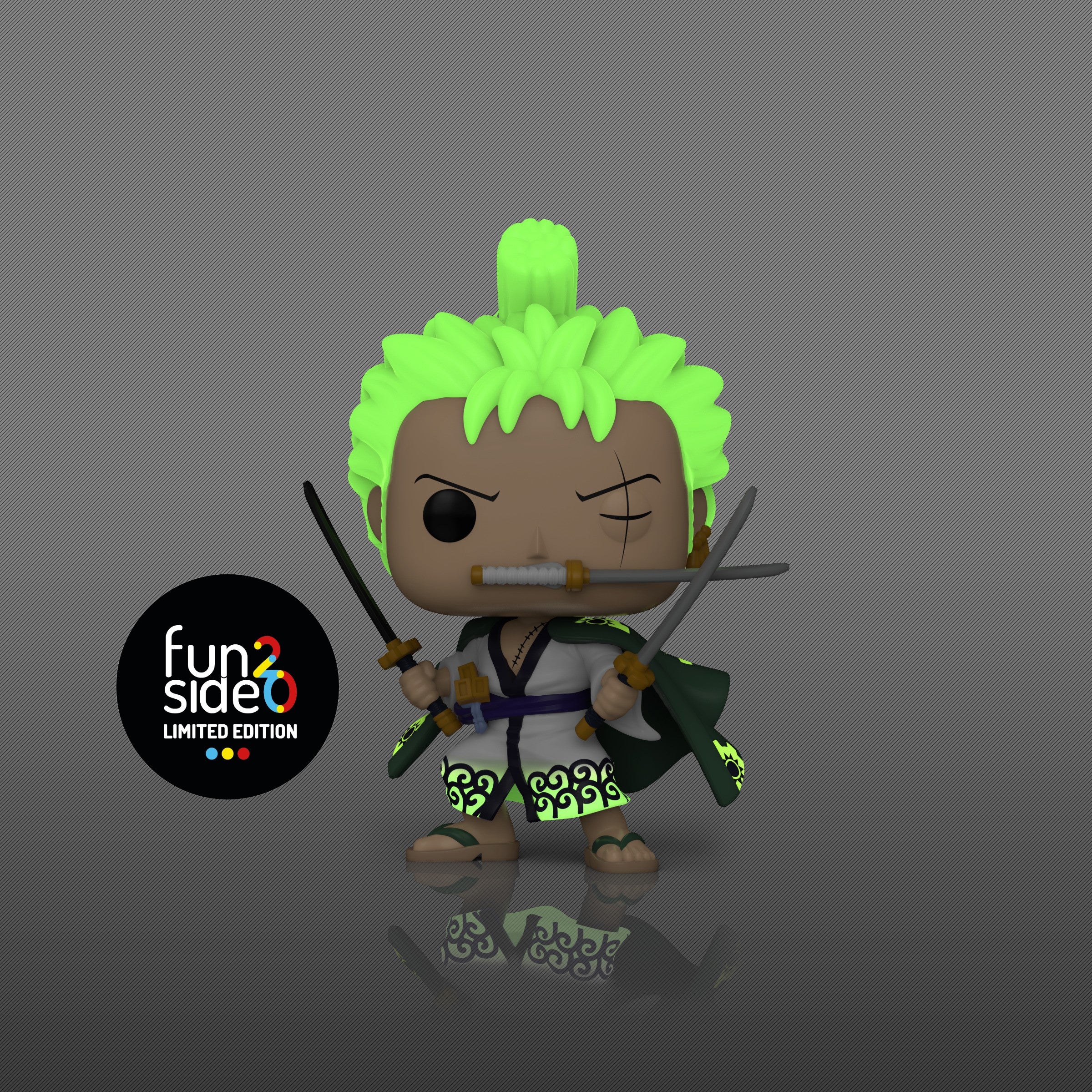 ONE PIECE - POP FUNKO VINYL FIGURE 923 RORONOA ZORO (GW) 9CM LCG24 EXCL - Immagine 2