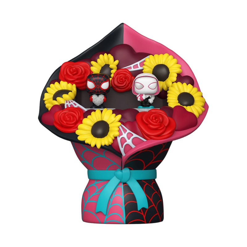 87816 - MARVEL: SPIDER-MAN - POP FUNKO BITTY BOUQUET VINYL FIGURE - VALENTINES MILES MORALES GHOST SPIDER - Immagine 2
