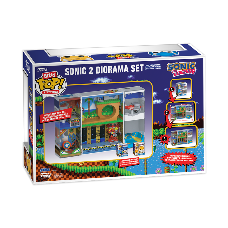 SONIC THE HEDGEHOG - POP FUNKO BITTY BOX VINYL FIGURE - SONIC 2 DIORAMA SET - Immagine 2