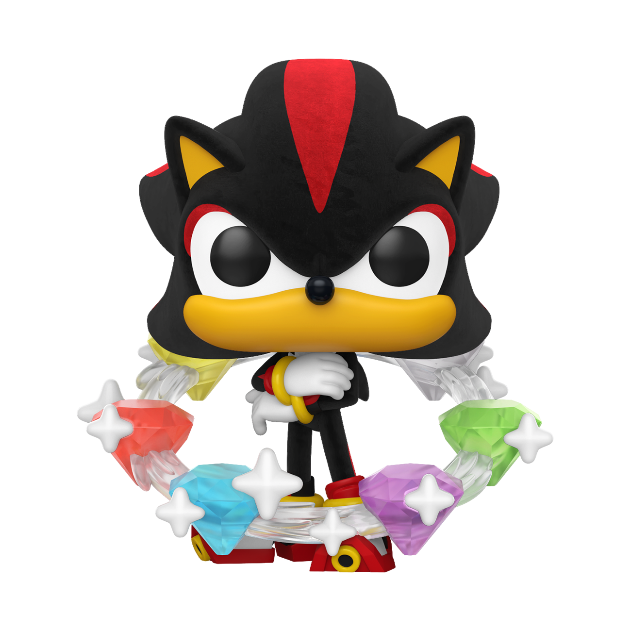 SONIC - POP FUNKO VINYL FIGURE - SHADOW W/EMERALDS(FL) 9CM FUNSIDE EXCL - Immagine 2