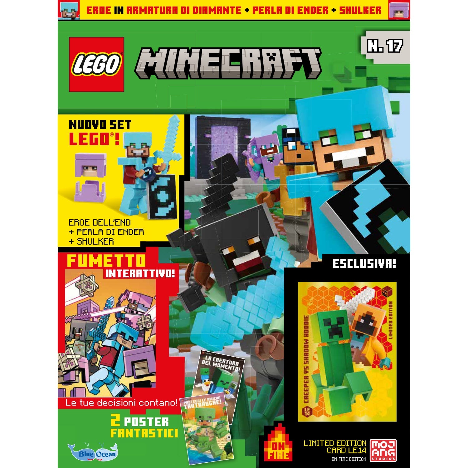 LEGO MINECRAFT N.17 - EROE + PERLA DI ENDER + SHULKER + LIMITED CARD LE14 CREEPER VS. SHADOW HOODIE - Immagine 2