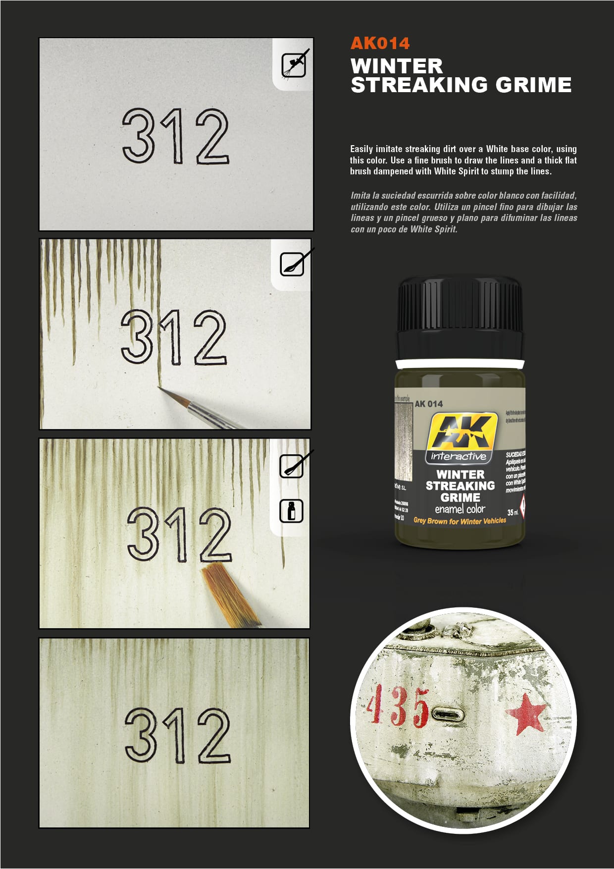 AK014 - ENAMEL EFFECTS - STREAKING GRIME FOR WINTER VEHICLES - 35ML - Immagine 3
