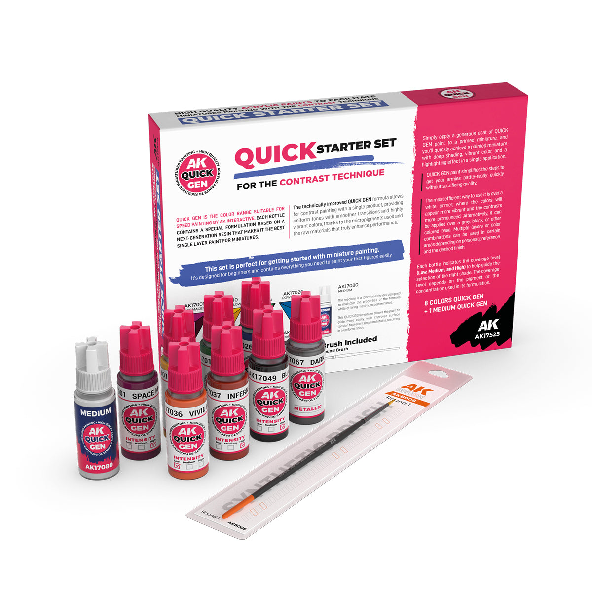 AK17525 - QUICK GEN SET - QUICK STARTER - SET DA 9 COLORI + 1 PENNELLO - Immagine 2