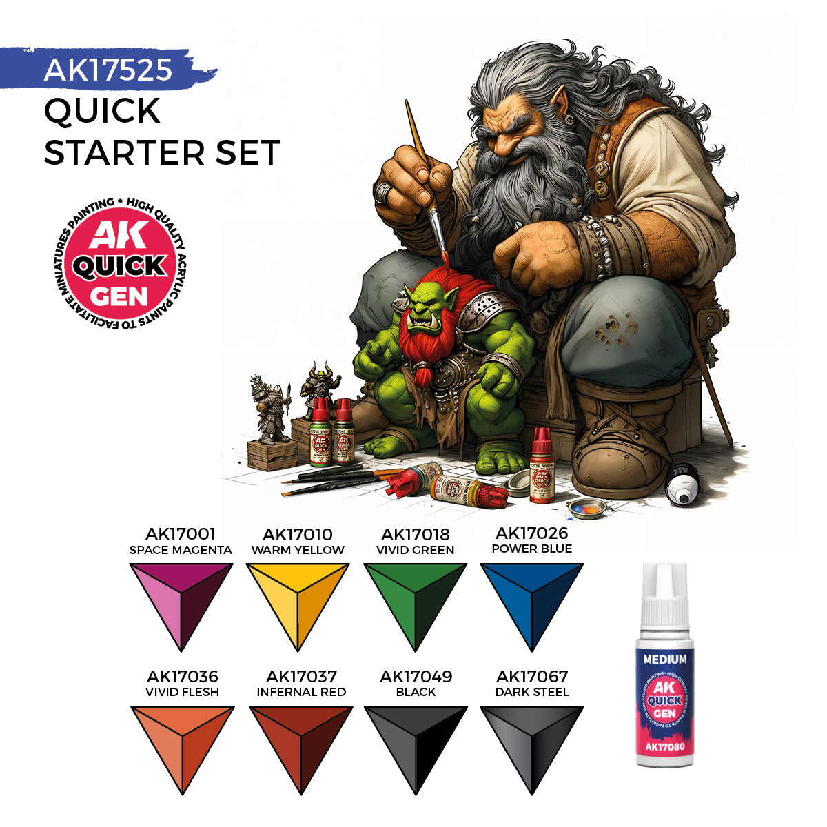 AK17525 - QUICK GEN SET - QUICK STARTER - SET DA 9 COLORI + 1 PENNELLO - Immagine 3