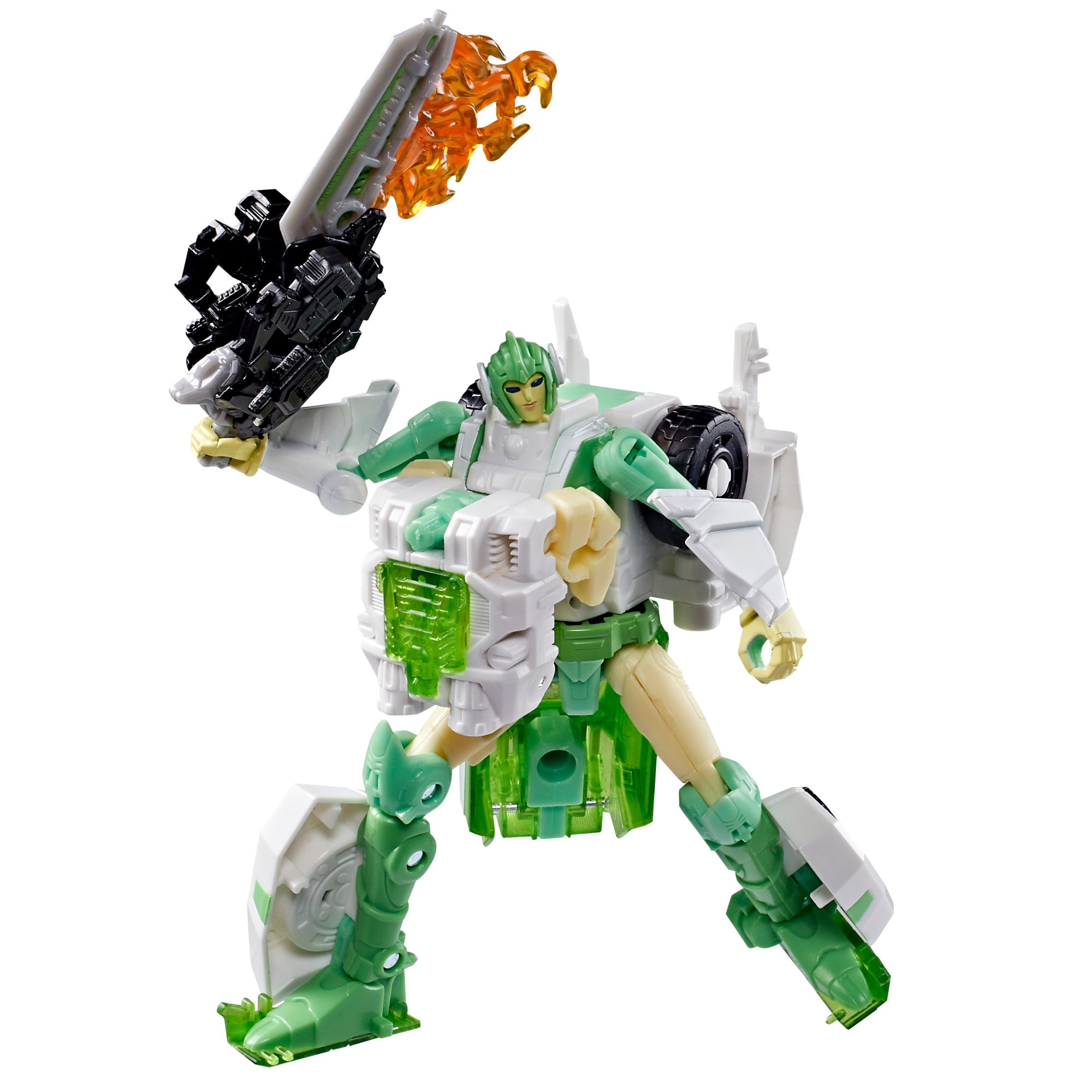 TRANSFORMERS GENERATIONS - WAR FOR CYBERTRON - SIEGE DELUXE CLASS, AUTOBOT GREENLIGHT - ACTION FIGURE 14CM - Immagine 2