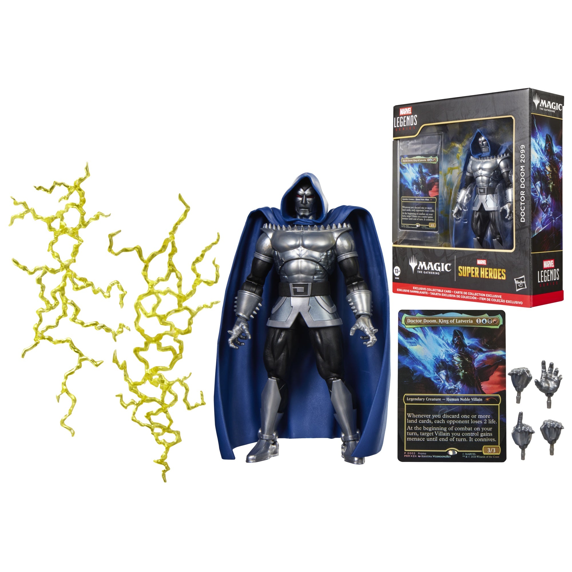 MARVEL SUPER HEROES X MAGIC: THE GATHERING - MARVEL LEGENDS SERIES - AVENGERS: DOOMSDAY - DOCTOR DOOM - ACTION FIGURE 15CM - ACTION FIGURE 15CM - Immagine 2