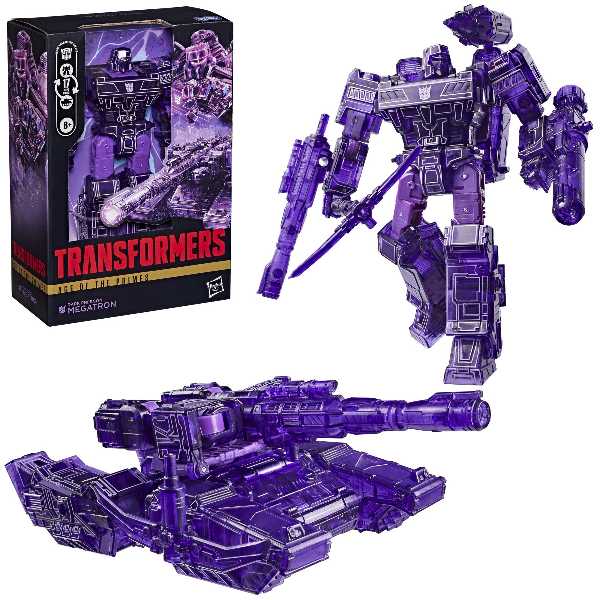 TRANSFORMERS AGE OF THE PRIMES - VOYAGER CLASS - MEGATRON DARK ENERGON - ACTION FIGURE 17CM - Immagine 2