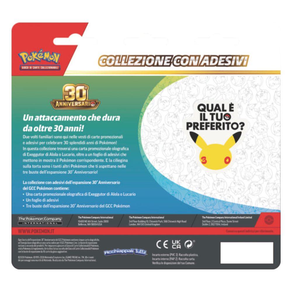 PK10449-I - POKEMON - POKEMON 30 ANNIVERSARIO - COLLEZIONE CON ADESIVI DELL'ESPANSIONE - Immagine 5
