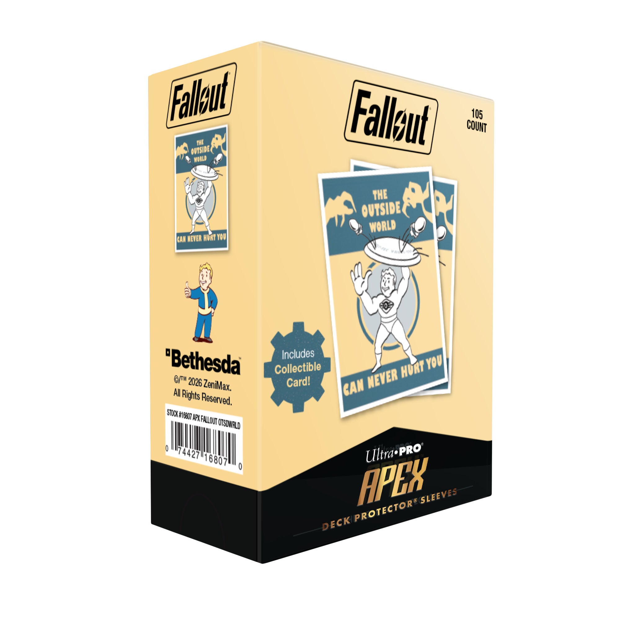 16807 - FALLOUT - 105 APEX DECK PROTECTOR SLEEVES - THE OUTSIDE WORLD - Immagine 3