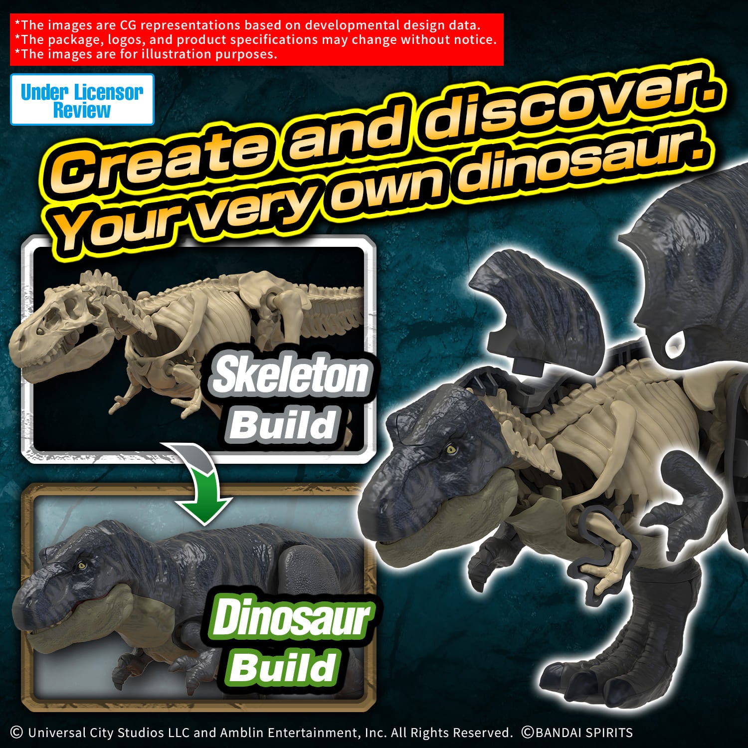 MK68825 - NBC UNIVERSAL - PLANNOSAURUS JURASSIC WORLD T.REX - MODEL KIT - Immagine 3