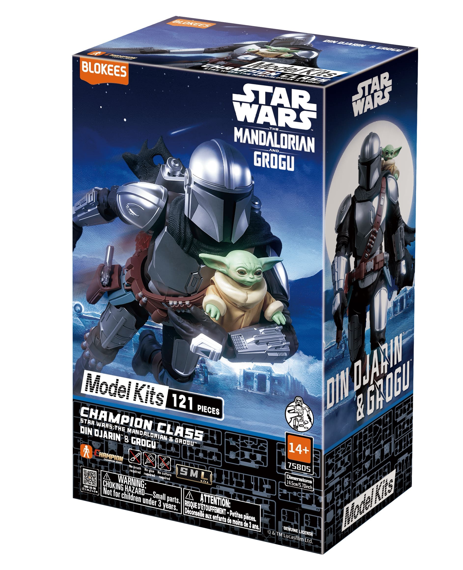 STAR WARS - CHAMPION CLASS 05 - DIN DJARIN AND GROGU - THE MANDALORIAN AND GROGU - MODEL KIT - Immagine 2