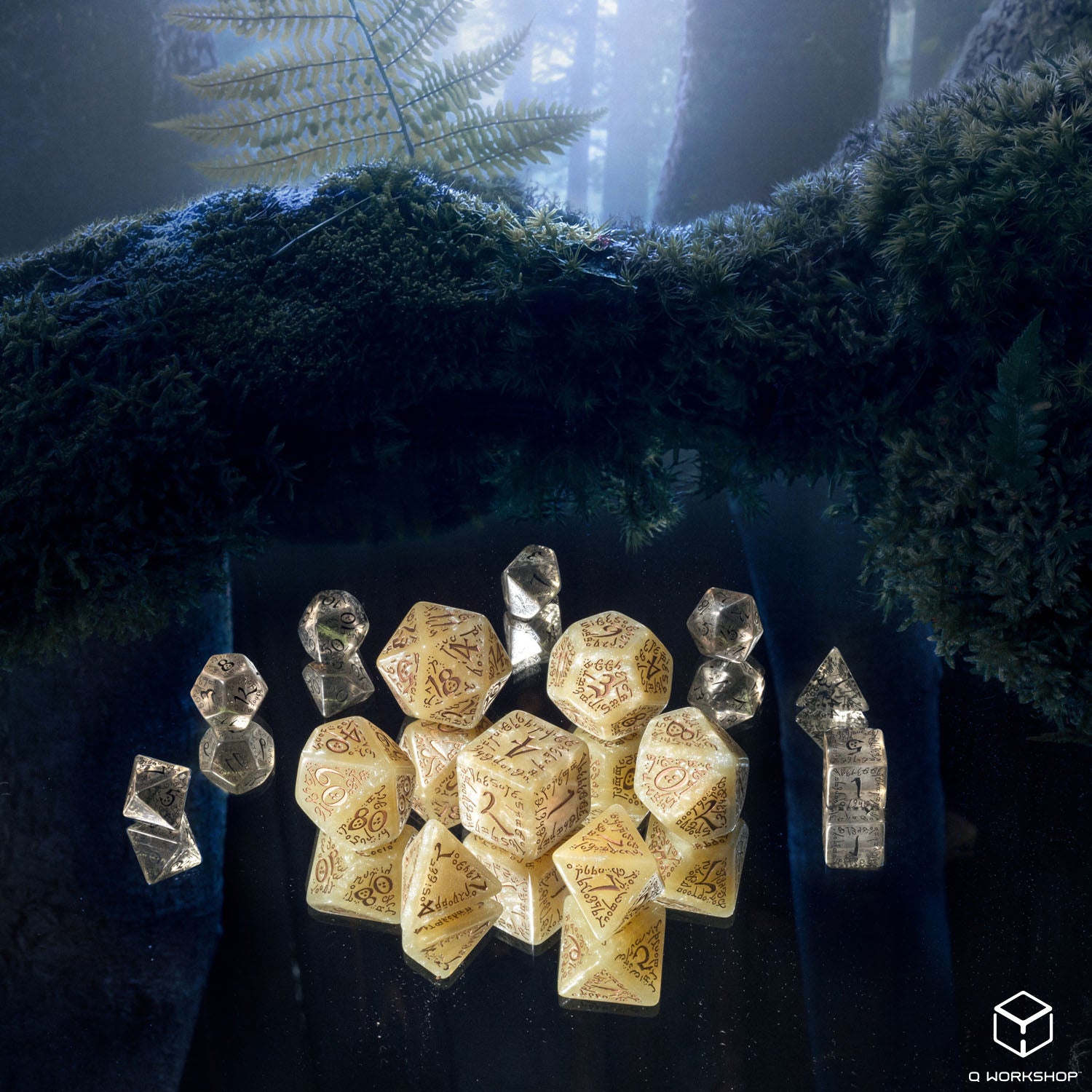 SJELV01 - JUMBO ELVISH DICE SET - ELVISH SHIMMERING BEIGE & COPPER - Immagine 4