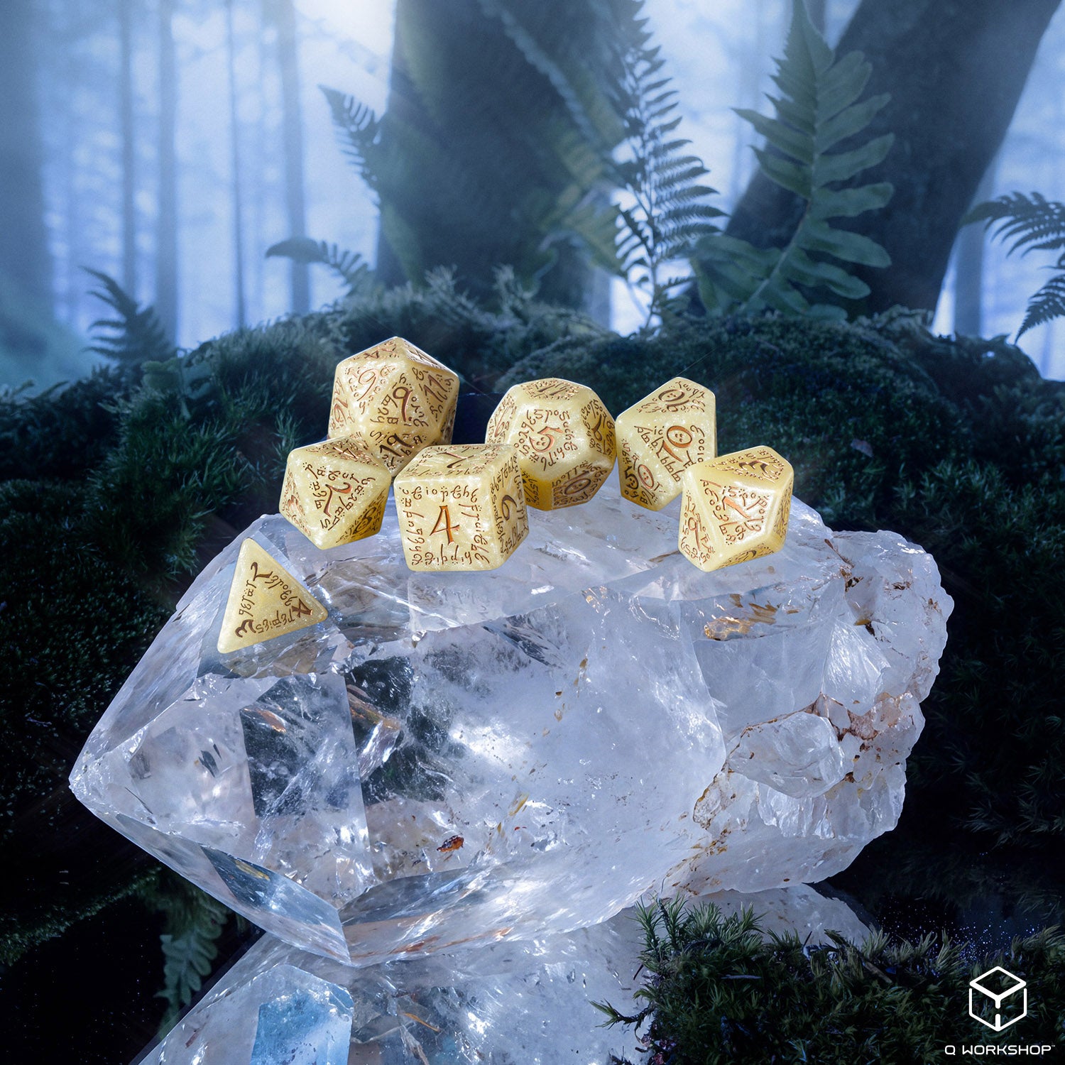 SJELV01 - JUMBO ELVISH DICE SET - ELVISH SHIMMERING BEIGE & COPPER - Immagine 8