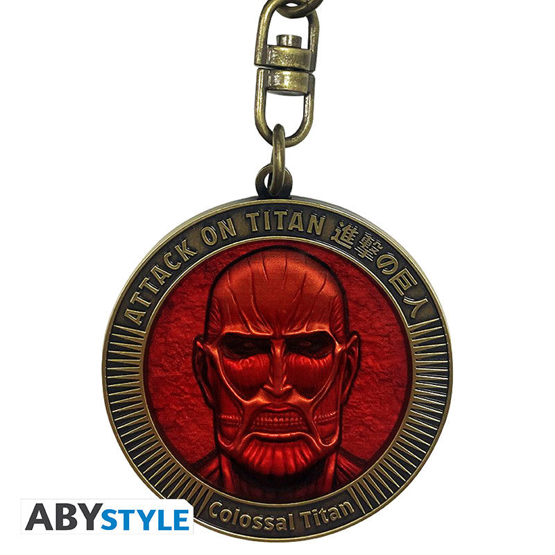 ABYKEY647 - ATTACK ON TITAN - KEYCHAIN - COLOSSAL TITAN MEDALLION - Immagine 2