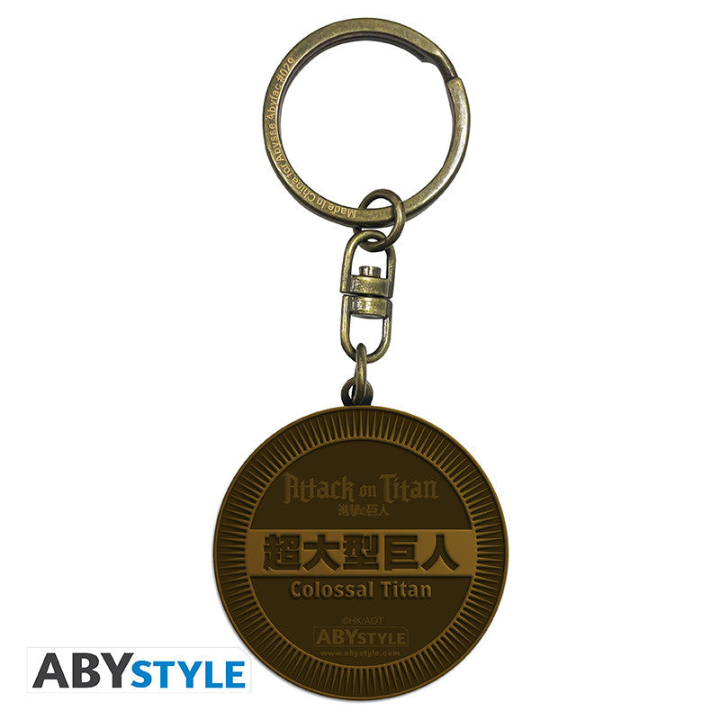 ABYKEY647 - ATTACK ON TITAN - KEYCHAIN - COLOSSAL TITAN MEDALLION - Immagine 4