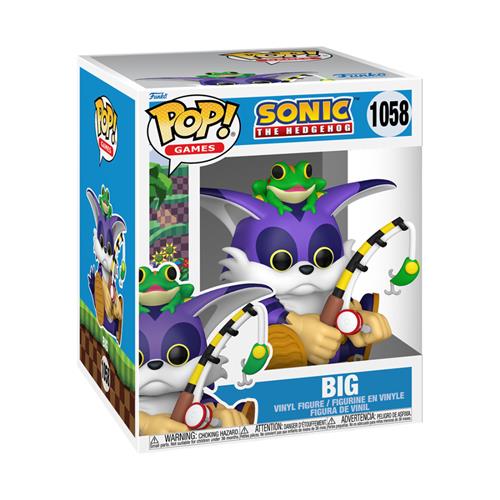 SONIC THE HEDGEHOG - POP FUNKO SUPER VINYL FIGURE 1058 BIG THE CAT W/FROGGY 15CM