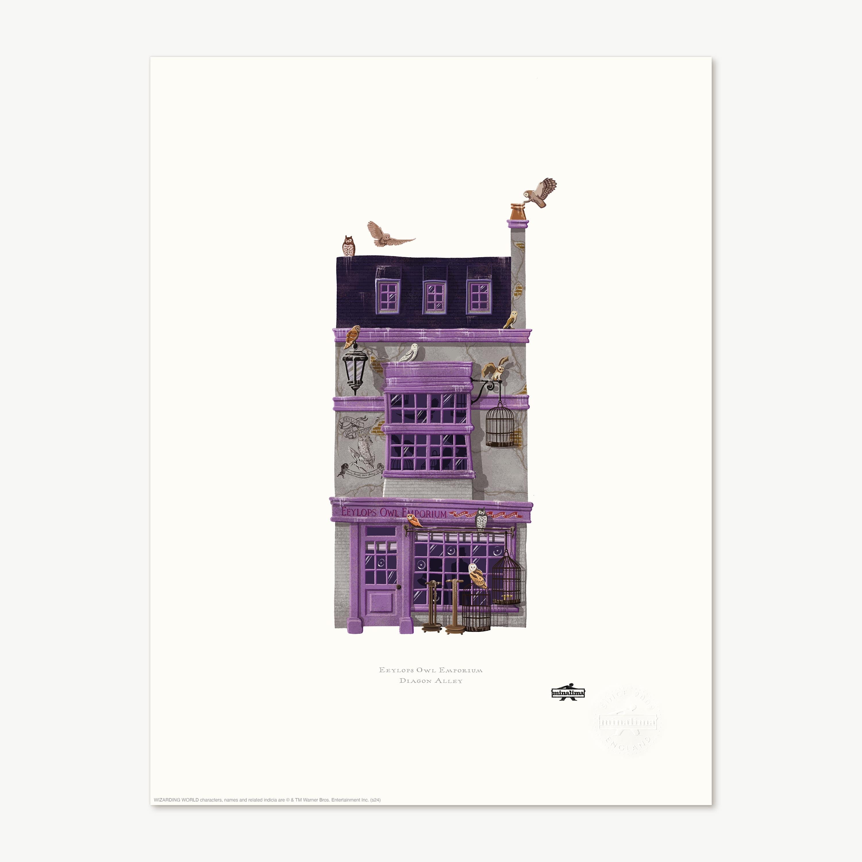 HPSBS05S - HARRY POTTER - SPELLBINDING SHOPS: EYELOPS OWL EMPORIUM - ART PRINT