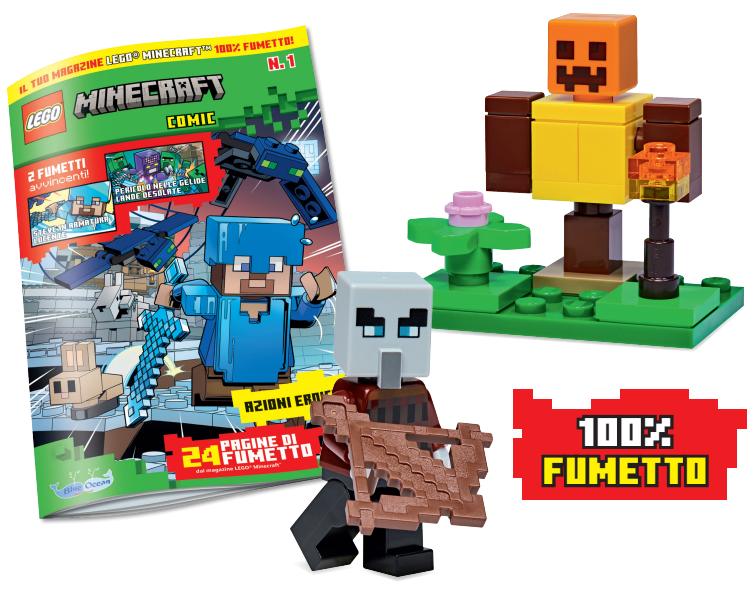 LEGO MINECRAFT COMIC N.1 - SACCHEGGIATORE + MANICHINO BERSAGLIO