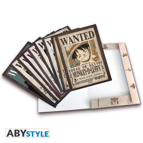 ABYDCO624 - ONE PIECE - PORTFOLIO 9 POSTERS (21X29,7) - WANTED LUFFY CREW WANO