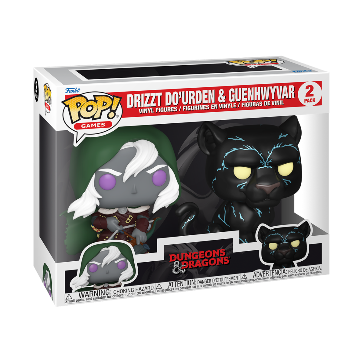 DUNGEONS & DRAGONS - POP FUNKO VINYL FIGURE 2-PACK - DRIZZT & GUENHWYVAR 9CM