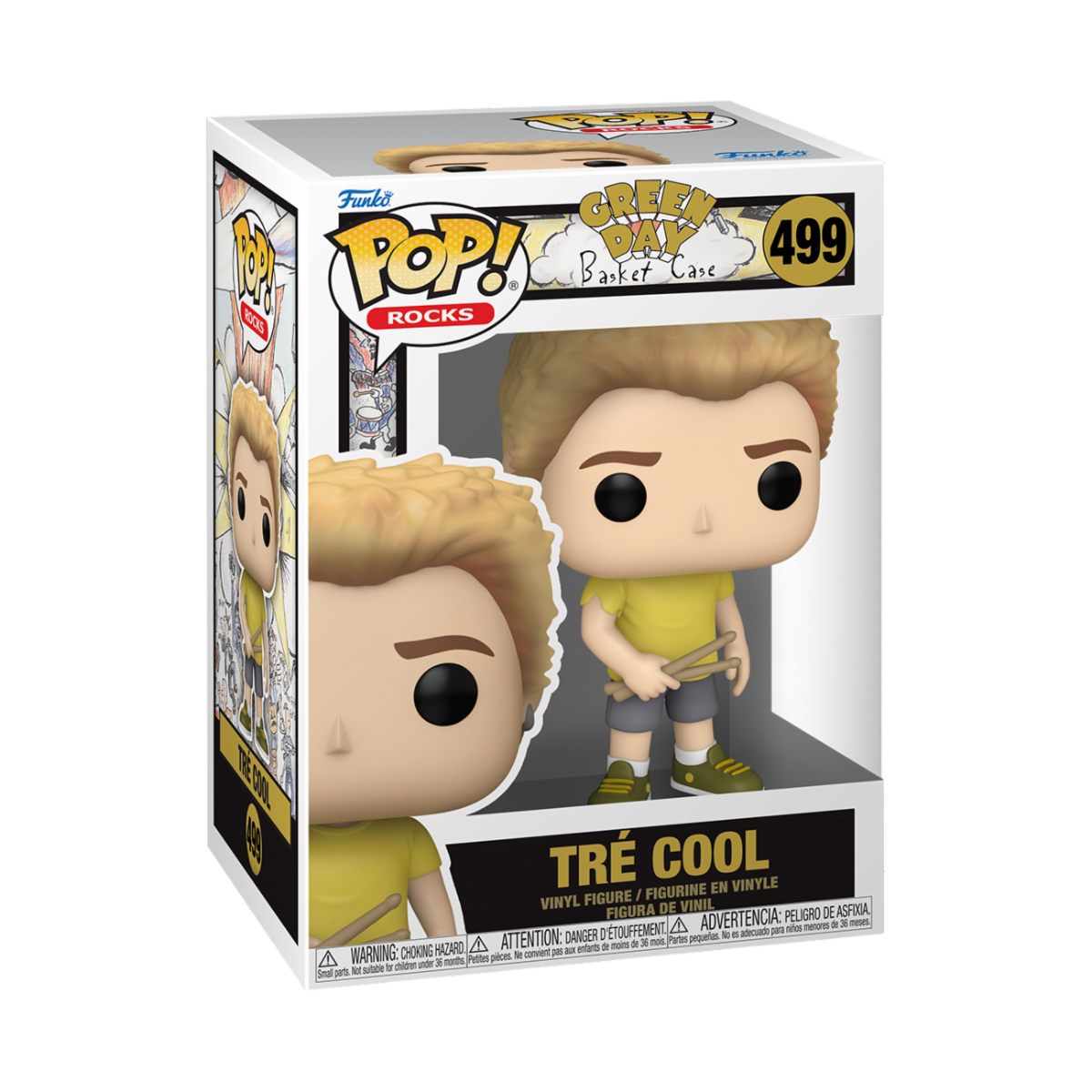 GREEN DAY S2 - POP FUNKO VINYL FIGURE 499 TRE COOL (BASKET CASE) 9CM