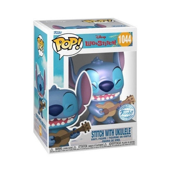 DISNEY: LILO & STITCH - POP FUNKO VINYL FIGURE 1044 STITCH W/ UKULELE (PRL) 9CM FUNSIDE 20 EXCL