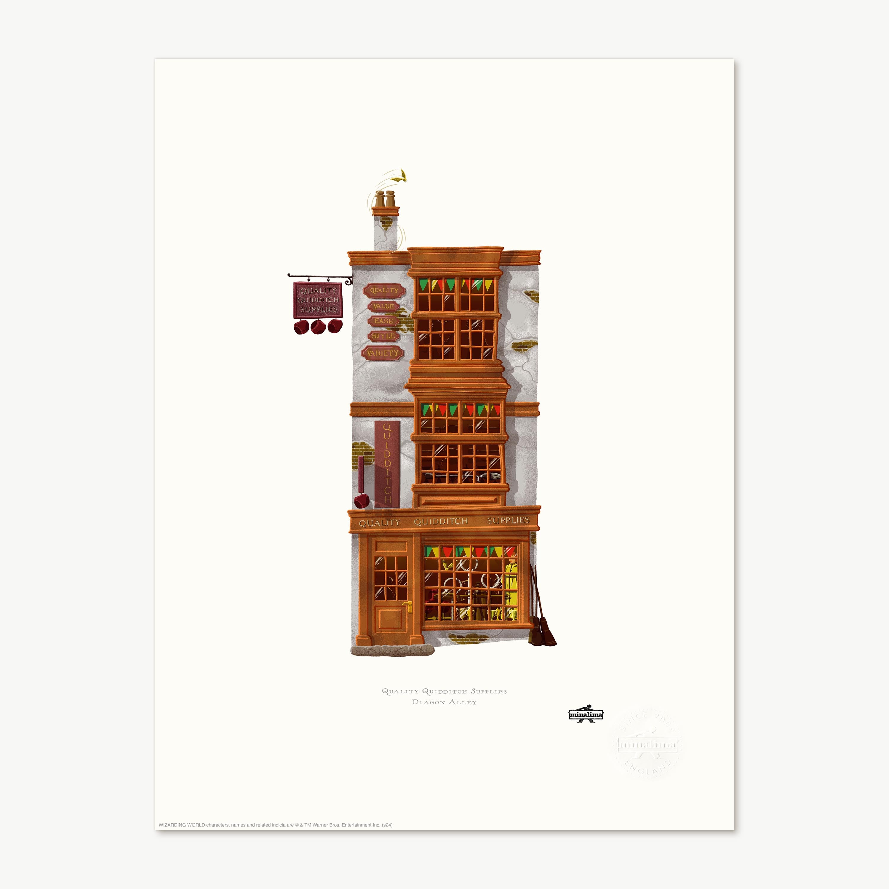 HPSBS08S - HARRY POTTER - SPELLBINDING SHOPS: QUALITY QUIDDITCH SUPPLIES - ART PRINT