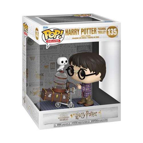 HARRY POTTER ANNIVERSARY - POP FUNKO VINYL FIGURE DELUXE 135 HARRY POTTER PUSHING TROLLEY 15CM