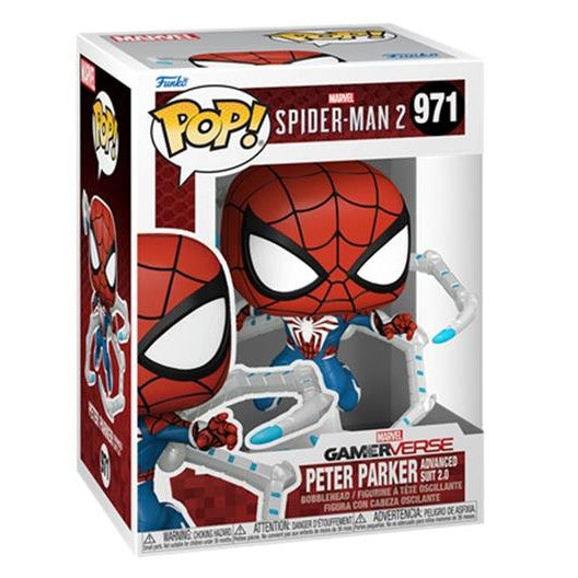 PLAYSTATION - SPIDER-MAN 2 - POP FUNKO VINYL FIGURE 971 PETER PARKER ADVANCED SUIT 2.0 9CM