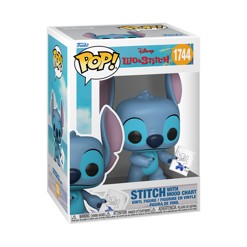 LILO & STITCH S5 - POP FUNKO VINYL FIGURE 1744 STITCH WITH MOOD CHART REGULAR 9CM
