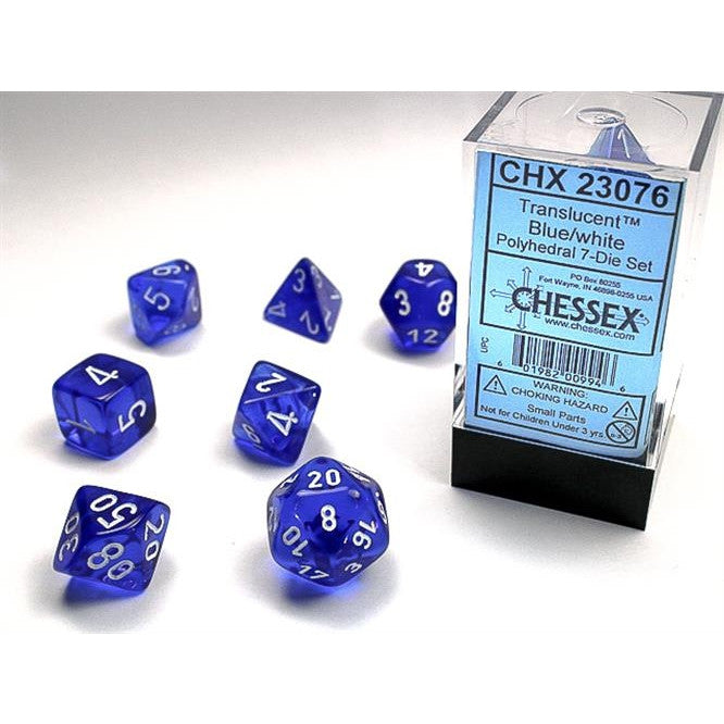 CHX 23076 - SET 7 DADI POLIEDRICI - BLUE/WHITE