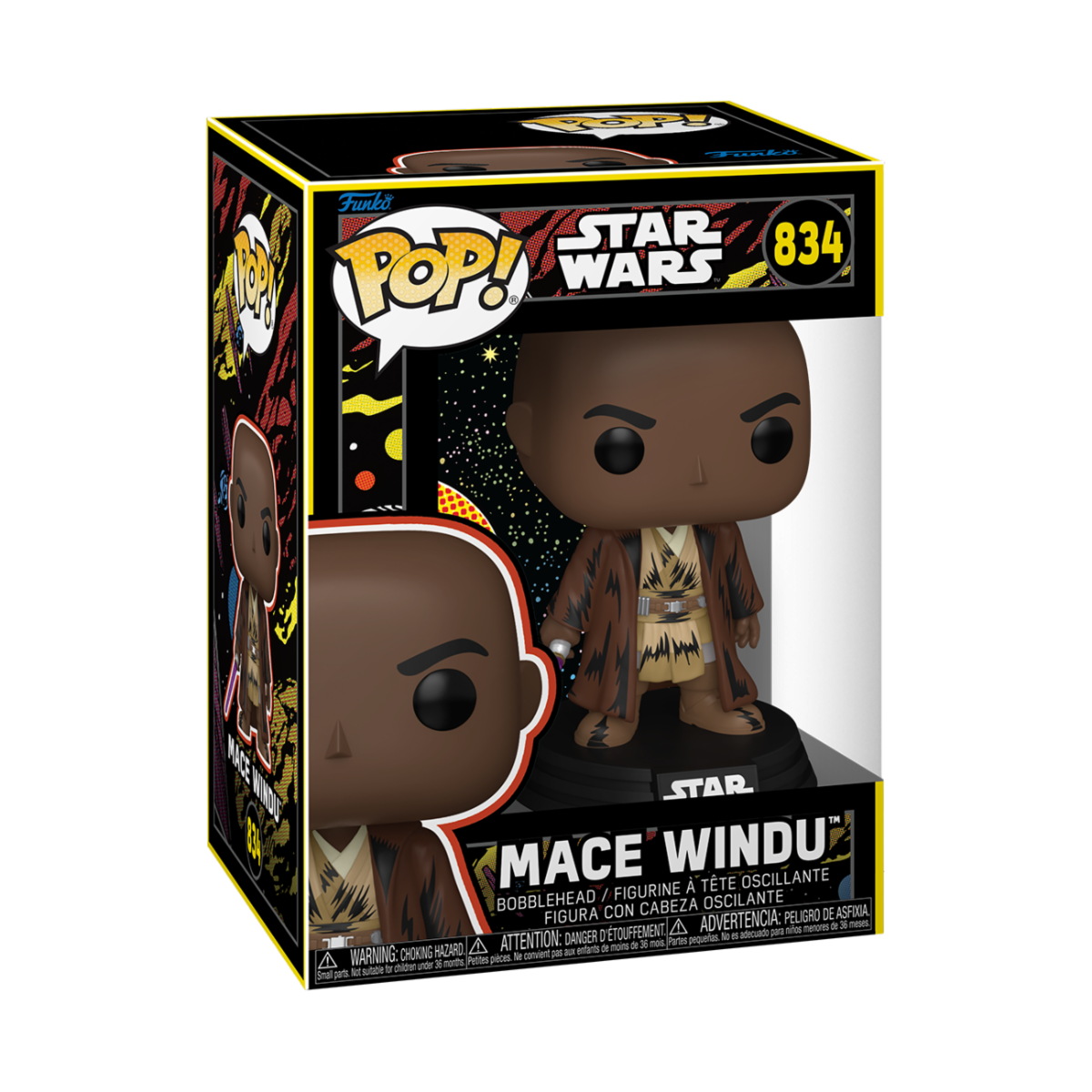 STAR WARS - POP FUNKO VINYL FIGURE 834 MACE WINDU (RETRO) 9CM