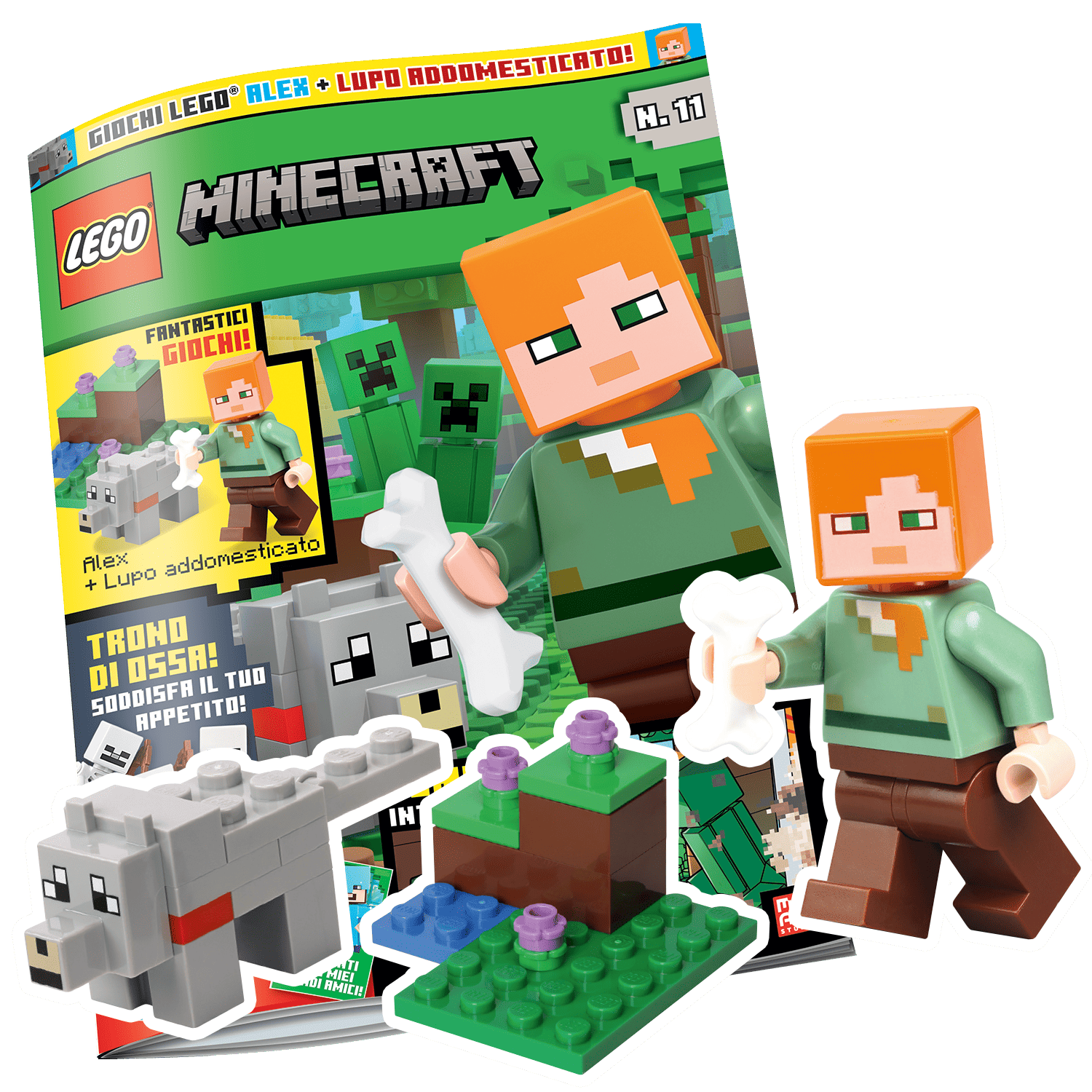 LEGO MINECRAFT N.11 - GIOCO LEGO: ALEX + LUPO ADDOMESTICATO