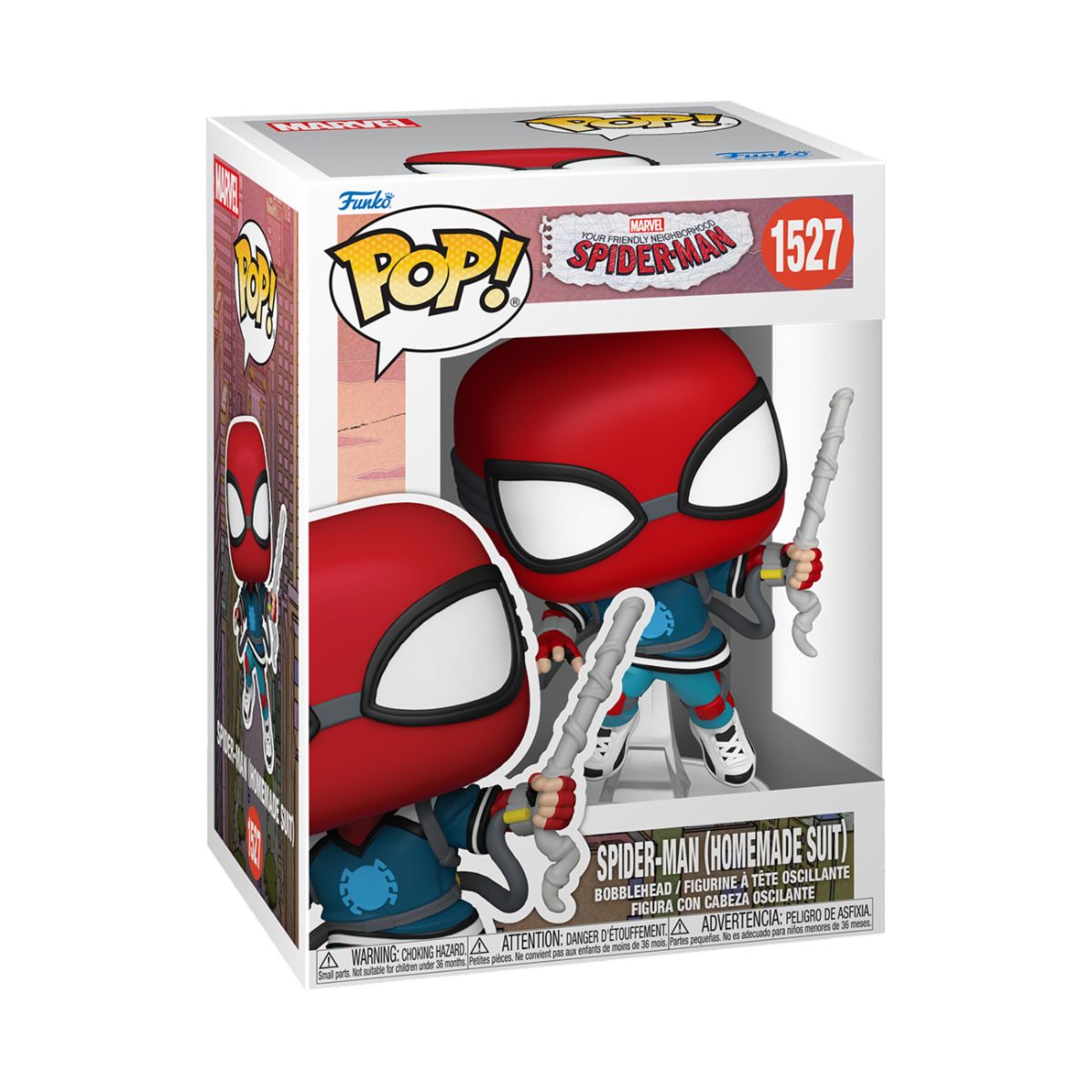 MARVEL: YOUR FRIENDLY NEIGHBORHOOD SPIDER-MAN - POP FUNKO VINYL FIGURE 1527 SPIDER-MAN (HOMEMADE SUIT) 9CM