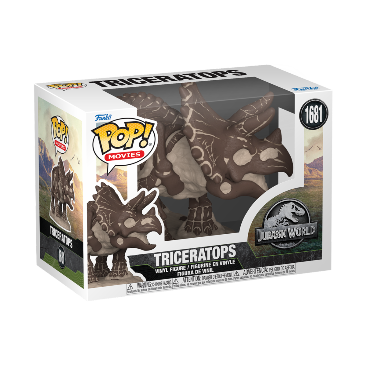JURASSIC PARK: FOSSIL - POP FUNKO VINYL FIGURE 1681 TRICERATOPS 9CM